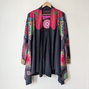 Desigual Devorah Cardigan Sweater S Small Open Front Cascade